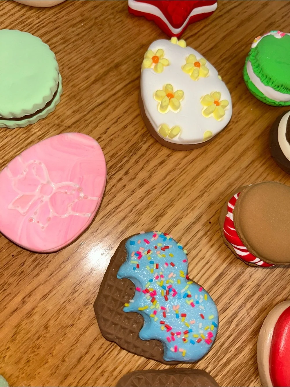 Assorted Pastel Party Cookie Embellishments - Pink, Green, Blue & More
